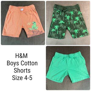 Boys H&M Colorful Cotton Shorts Lot Size 4-5 (SKU: 34B, 70BB, 81B)
